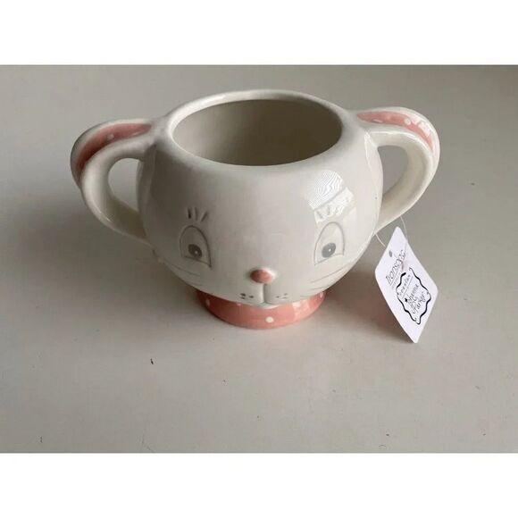 Easter Dottie Bunny Ceramic Short Mug Spring Johanna Parker Transpac NEW - Picture 2 of 12